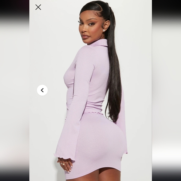 Fashion Nova BRB Blushing Mini Skirt Set - Lavender Sz Medium - Picture 8 of 9